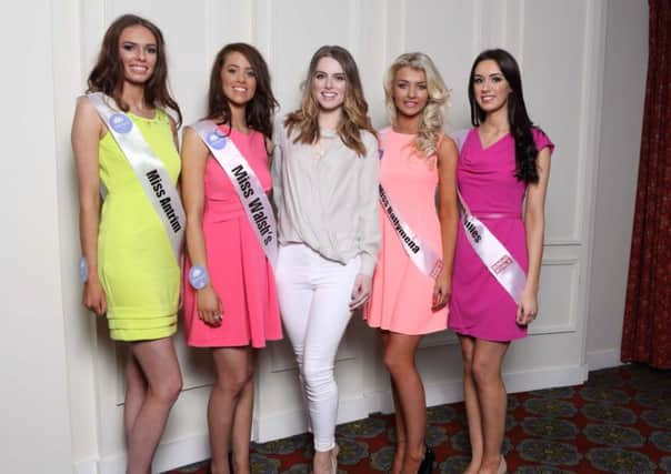 Pictured at the Therapie Miss Northern Ireland Boot Camp day at the Europa Hotel are: (from left to right) Amy Fry, Miss Antrim, Becky Clarke, Miss Walsh's, Lucy Evangelista, Former Miss Northern Ireland, Ashleigh Woods, Miss Ballymena and Catherine McKillop, Miss Gillies. (Submitted Picture).