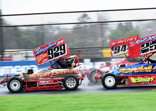 F2 Stock Cars contest Round 2 of the McGill Motorsport Series on Friday evening at Balymena Raceeway. Picture: Stephen Gilmore.