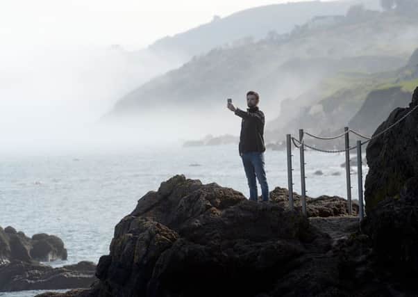 Glenn Irwin at the Gobbins Path in Islandmagee, where the Carrick rider was filmed for BBC NIs coverage of the North West 200