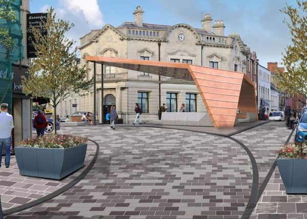 A photomontage of what the Public Realm Scheme coud bring to the Bandstand area at Broadway, (Submitted image).