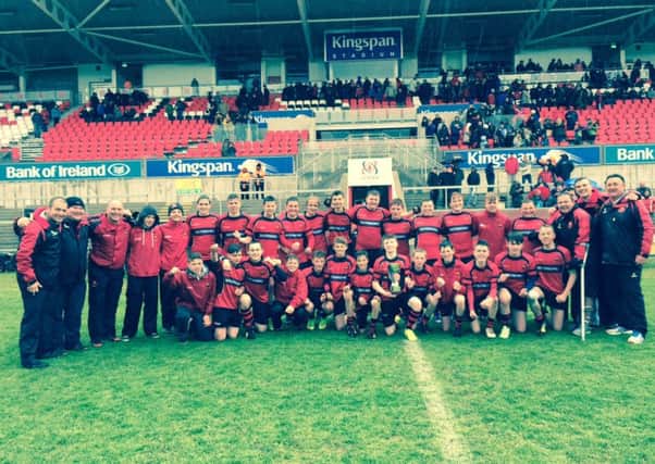 Carrick U14s lifted the Ulster Youth Cup at Kingspan Stadium.  INCT 18-690-CON