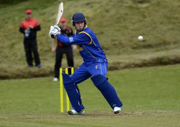 Tom Riddles smashes a six for Donemana during Saturday's match against North County. INLS1915-118KM