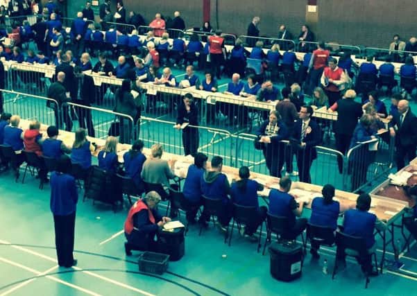 The count centre in Ballymena