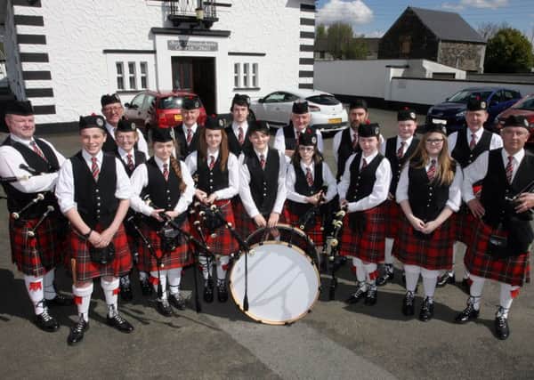 Members of Broughshane and District Pipe Band pictured during their recent open day in the village. INBT20-239AC