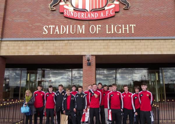 Carniny Youth U17s who recently visited the Stadium of Light home of Sunderland AFC