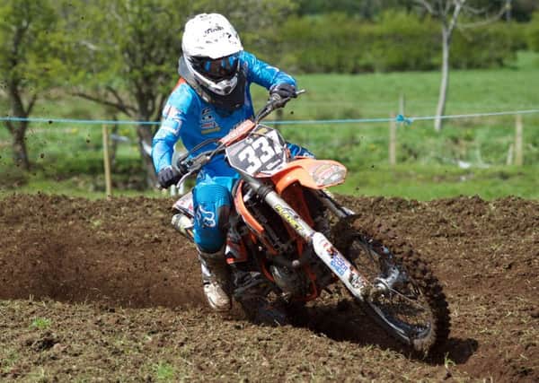 East Antrim rider Glenn McCormick in action at the Six Mile Water grasstrack event. INLT 20-920-CON Photo: Colin McIlhager