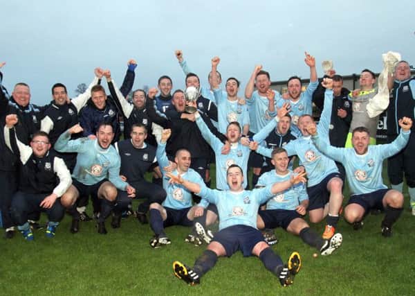 Hill Street celebrate Friday's success in the Alexandra Cup final at Planters Park. Pic by RicPics.