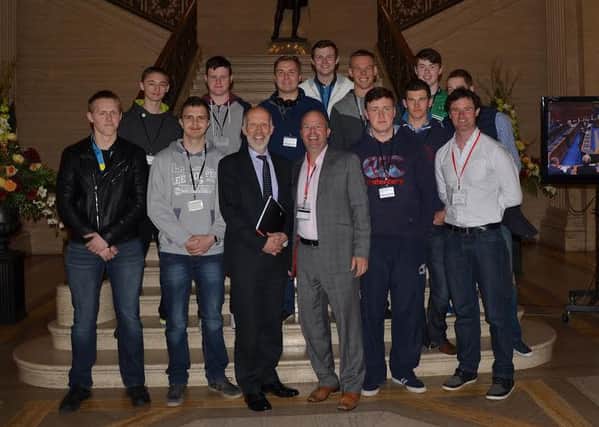 South West College students with David Ford Stormont