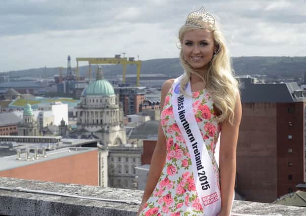 Leanne McDowell, winner of the 2015 Therapie Miss Northern Ireland title on her first day in the job