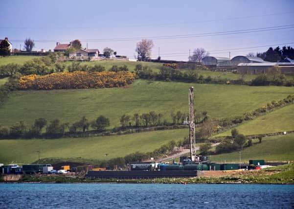 The drilling rig at Islandmagee  which is taking core samples of the Permian below Larne Lough. INLT-20-718-con