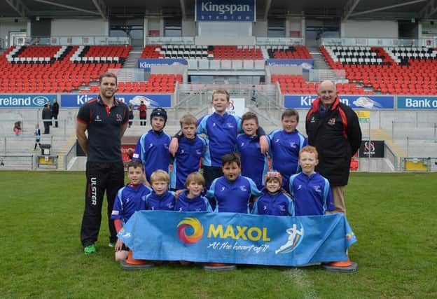 Downshire Primary School mini rugby team at the recent festival at the Kingspan Stadium