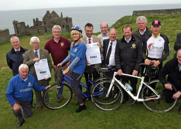 D DAY. Members of local Rotary Clubs' promoting their forthcoming Dad's Day at Dunluce on Sunday June 21st.INBM20-15 038SC.