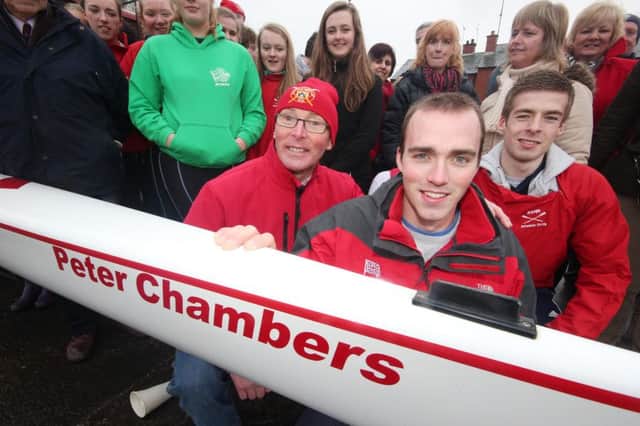 Joel Cassells and Peter Chambers pictured at Bann Rowing Club.