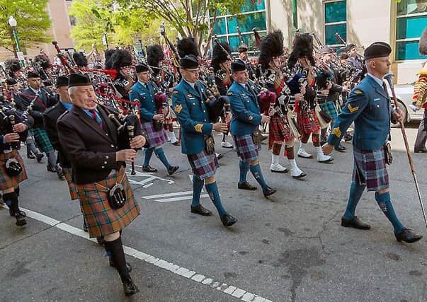 Closkelt Pipe Band pictured in America where they took part in the 2015 Virginia International Tattoo in America on Thursday 23rd to Sunday 27th April.