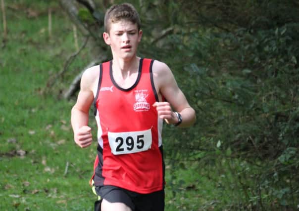 Fintan Stewart won the Intermediate Boys 1500m race at Antrim.