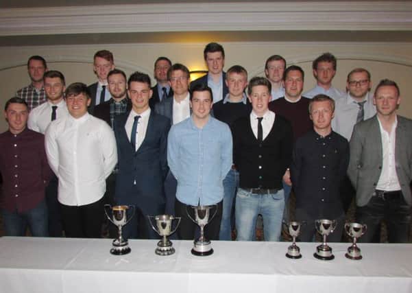 Wakehurst FC first team squad members pictured at the club's annual dinner, held in Leighinmohr House Hotel.