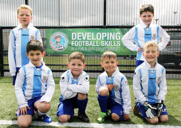 Looking forward to the action during the P2 mini soccer tournament were the lads of Ballymena Town. INBT 21-909H