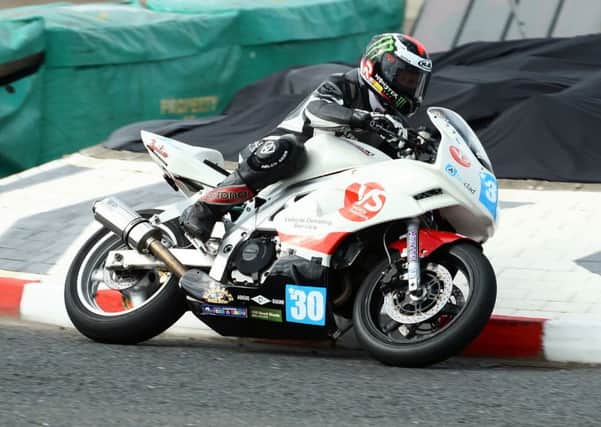 Mark Shields from Ballymena in the Supertwins race at the North West 200 on Saturday. Picture: Roy Adams.