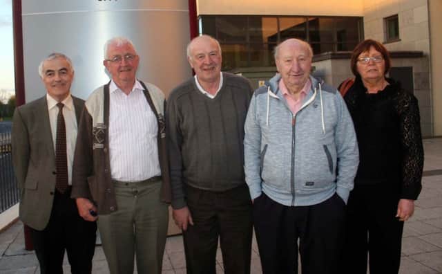 Members of Moyle Twinning Association including President, Seamus Blaney, treasurer, Willie Graham, chair, Catherine McCambridge along with Ballinasloe representatives, Tom Madden (left) and Seamus Doherty who is originally from Cloughmills but has lived in Ballinasloe for many years.