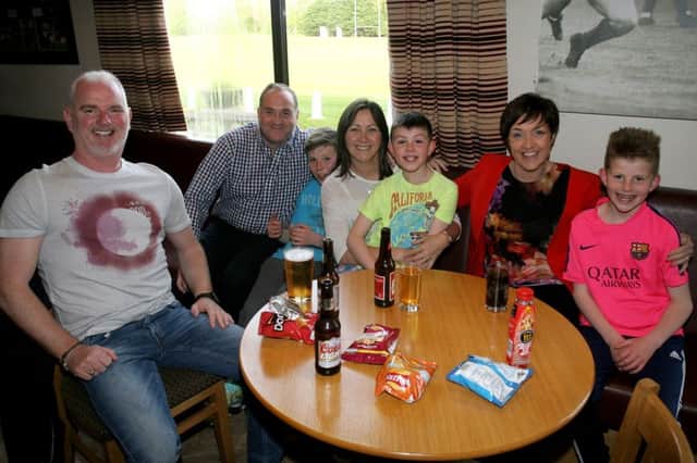 The Brannigan family who took part in the Cambridge House Rugby Development Group table quiz. INBT22-243AC