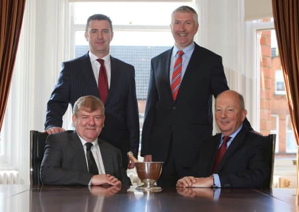 Pictured left to right are: Paul Cooper, Chairman CPNI; John Clark, General Manager Gordons Chemists; Gerard Greene, Chief Executive CPNI; Robert Gordon, Director Gordons Chemists
