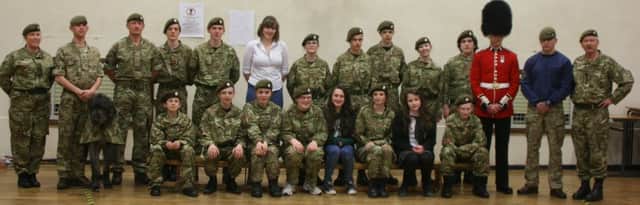 The Irish Cadets Recruiting Team Visit to Cullybackey Detachment.