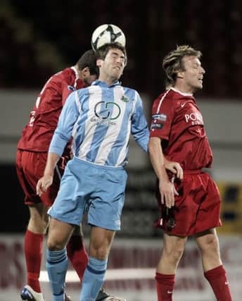 Kevin Anderson in action for Warrenpoint against Portadown in the Premiership. Pic: Presseye.