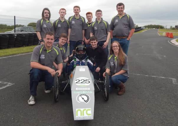 The Northern Thunder Racing team from Northern Regional College with their tutor Ruth Barr. INLT-22-707-con