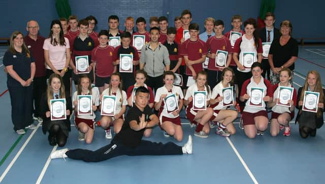 Downshire School year 12 GCSE PE classes learning martial arts. INCT 22-576-CON