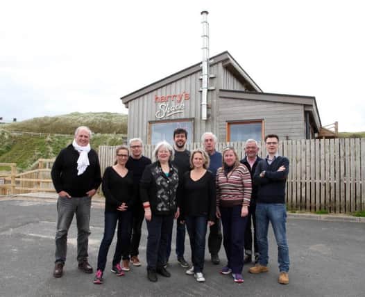 Pictured outside Harrys Shack, Portstewart Strand are the French journalists with Anne Zeemour Tourism Ireland (front row, second left).
