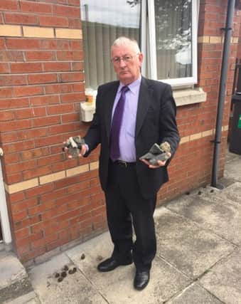 Sydney Anderson DUP MLA at the pensioners home where the anti-social behaviour has taken place.