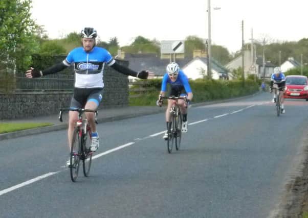 Ryan Bankhead wins Ballymena Road Club's Sammy Connor cup road race from Matthew Brennan, with Tommy Wilson third.