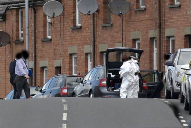 Scenes of Crime and Forensic Officers at the scene of a stabbing at Golf Terrace Banbridge ©Edward Byrne Photography INBL1523-238EB
