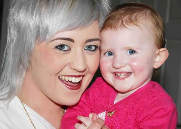 Poppi Lennox with little Sorcha who will be going to London this Month for a Heart operation.PICTURE MARK JAMIESON.