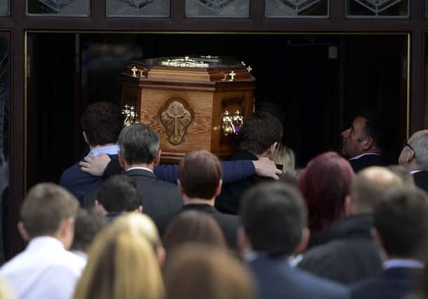 The funeral service of Ronan Hughes, the Tyrone teenager who took his own life after cyber-bullying.  Pic Colm Lenaghan/Pacemaker