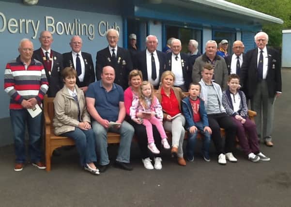 Bench seat to perpetuate the memory of deceased City of Derry club stalwart Bill Donaghy took place with club and family members present.