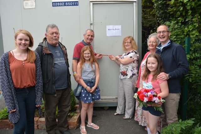 Councillor Lynn McClurg at the opening of the new drop-in centre with some of the project volunteers. INCT 24-081-GR