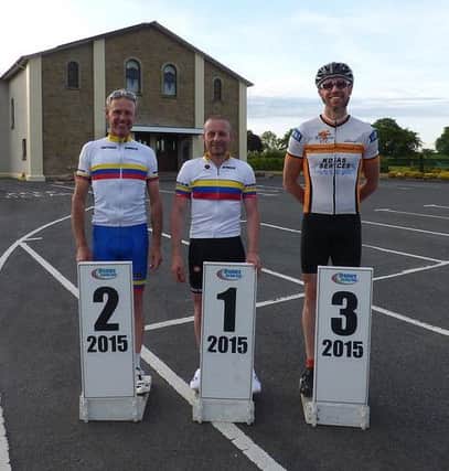 The podium from the Legacurry road race on Thursday night.
