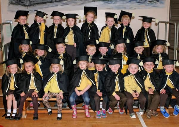 Pupils from Buick Memorial PS Nursery Department pictured at their recent graduation ceremony. INBT26-200AC