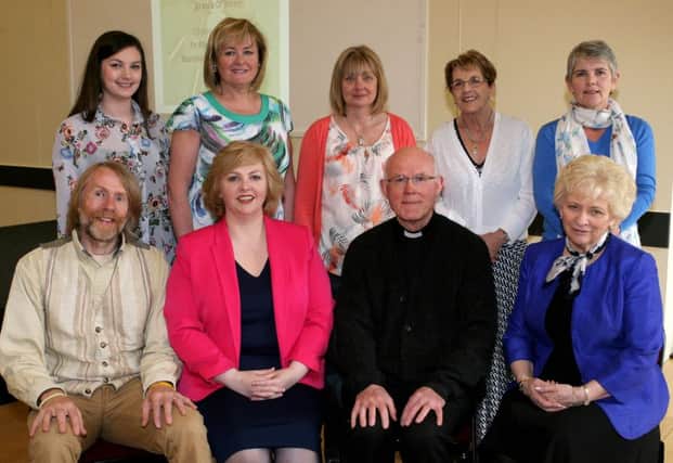 Brendan Connolly, Breda O'Brien, Fr. Paddy Delargy, Baroness Nuala O'Loan, Emma McAleer, Janice McKeith, Pheobe McDonald, Bernie King and College McAleer, committee members and speakers at the Round Table gathering of Living Faith "Go Proclaim the Gospel", at All Saints Parish Centre. INBT24-268AC