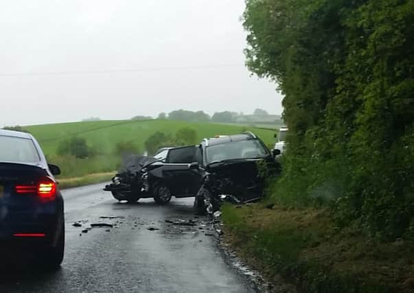 The scene of a crash between Stewartstown and Tullyhogue this morning