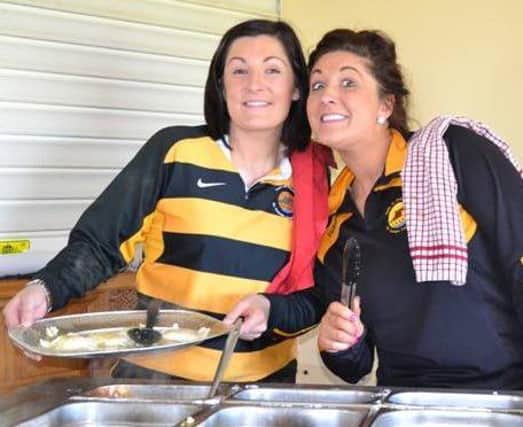 The Donnelly sisters Enjoying the Ballycastle Camogie Club Breakfast held at the club on Sunday Morning. INBM 26-15 BALLYCASTLE CAMOGIE BREAKFAST 11