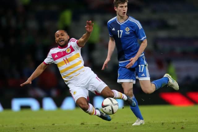 Ballyclare's Paddy McNair in action against Scotland for Northern Ireland. INLT 25-911-CON