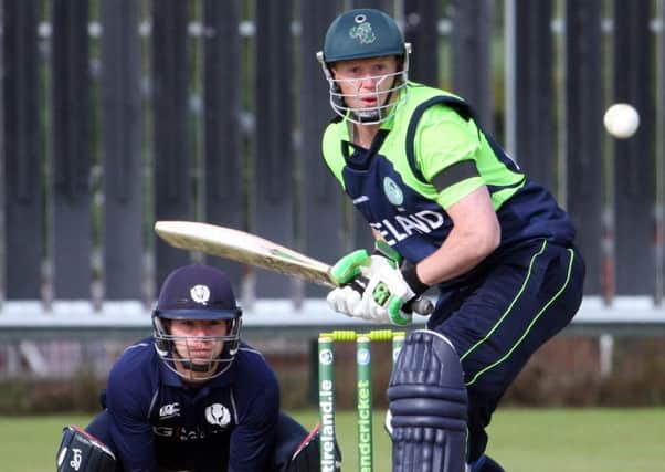 Ireland skipper Kevin O'Brien will be hoping his side can level the T20 International Series against Scotland today. Picture by Barry Chambers/Press Eye.