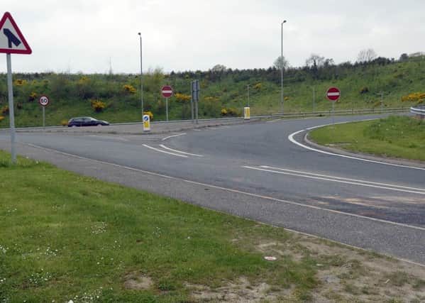The scene of the fatal accident at Banbridge Road, Dromore.