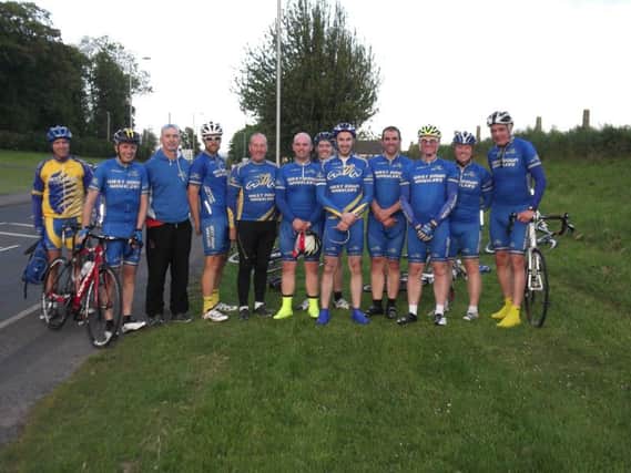 The Wheelers line up to begin the Quarry Road race last week.