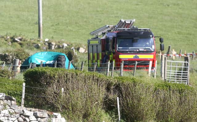 The scene of a Fatal accident on the Ballinlea Road Ballintoy Ballycastle on Monday afternoon where John Hanna died after a tracor overturned he was a former councillor on Banbridge Council and the husband of Cllr Joan Baird a councillor on the Causeway Coast and Glens Borough Council Coleraine.The accident happened close to his home on the Ballinlea Road Ballintoy. Picture Kevin McAuley/ McAuley Multimedia