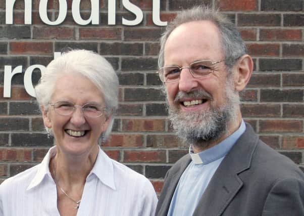 Rev Dr Peter Mercer and his wife Hazel Magheragall Methodist Church pictured at his first service as their new minister of Magheragall Methodist Church in August 2009.