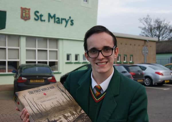 Eglinton history student Marcus Ward, who is a pupil at St Mary's, Limavady, has contributed to a unique new archive of Irish soldiers who were killed during the First World War.
