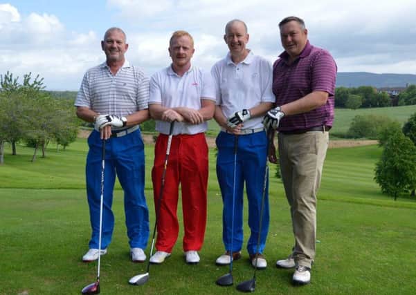 Alan Rankin, second from left, winner of Captains Day at Roe Park. Also pictured left to right are John Robson, Alan Rankin, Derek Nicholl and Sammy Murphy.
